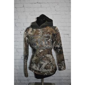 SHE Hunting Hoodie Pullover Womens Size Medium Polyester Camo Strata Green